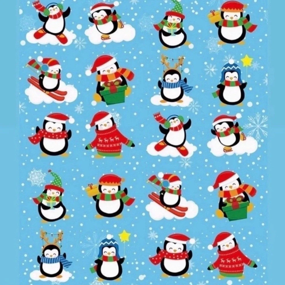 40 Holiday Penguin Stickers!